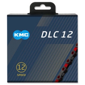 KMC Reťaz DLC 12 čierno-červená, 126 článkov