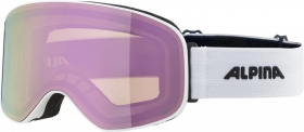 ALPINA Lyžiarske okuliare SLOPE biele matné Q-LITE ružové