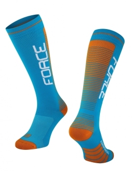 FORCE ponožky COMPRESS, modro-oranžové