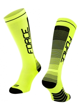 FORCE ponožky COMPRESS, fluo-čierne
