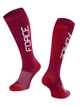 FORCE ponožky COMPRESS, bordó-červené