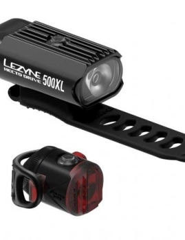 LEZYNE Set svetiel HECTO DRIVE 500XL a FEMTO USB čierne