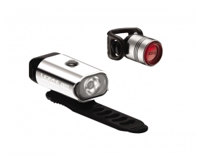 LEZYNE Set svetiel MINI Drive 400XL a Femto strieborné, 400 Lumenov