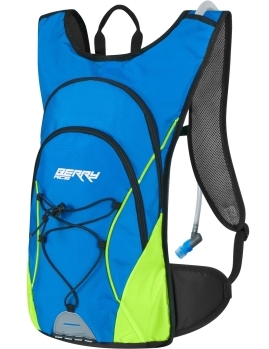 FORCE batoh BERRY ACE PLUS 12L + 2L rezervoár, modro-fluo