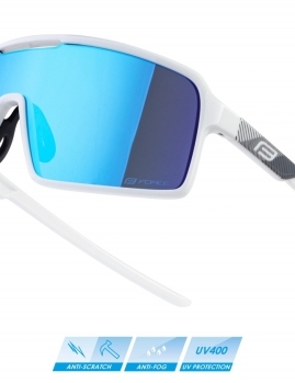 FORCE okuliare STATIC biele, modré zrkadlové sklo